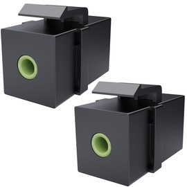 DIYTECH Premium 3.5mm Keystone Jack, Female to Female Headphone Speaker Jack Keystone, Stereo Wall Jacks in-line Modular, for Audio Jack Wall Plates, Aux Wall Plate (2 Pack Black)