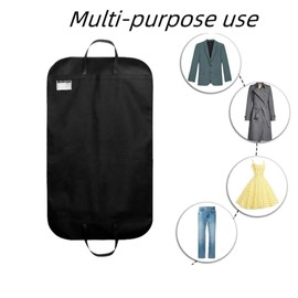 47" Clothes Carrier Suit Carrier Travel Bag Zipped Foldover Breathable Multi-Use Garment Cover Clothes Suit Tuxedos Dresses Coats Carrier Carry Handles & Holding Buttons Black (1pk x 47" (120cm*60cm))