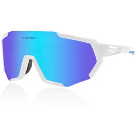 Queshark Cycling Glasses, Lightweight & Anti-Slip & TR90 Frame & UV400 Protection, Running Sunglasses for Women Men, Sports Sunglasses for Driving Fishing Baseball Volleyball