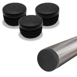 Biaungdo 12 Pcs 1 inch Round Plastic Hole Plug, Black Tubing End Cap Table Chair Legs Tubing Glide End Insert Plug Cap Cover(25mm)