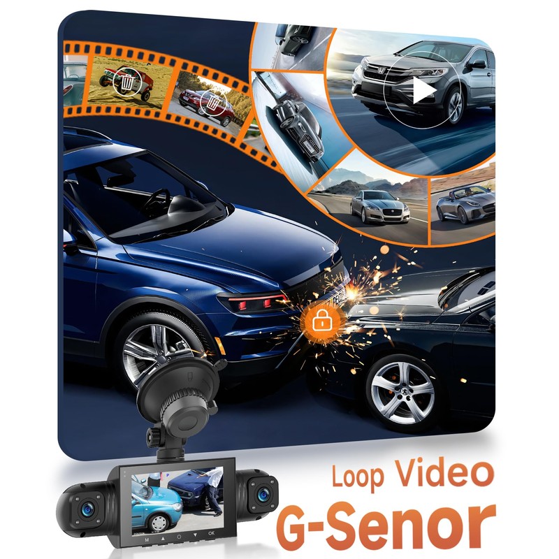 360 Degree View 4 Channel Dash Cam Front and Rear
