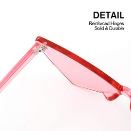 OLINOWL Triangle Thick Rimless Sunglasses One Piece Colored Transparent glasses For Women and Men