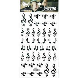 PP TATTOO 1 Sheet Musical notes words symbols Tattoos Body Art Stickers Color Flash Fake Waterproof Tattoo Stickers for Women Men