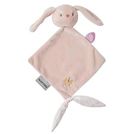 Nattou Mini Comforter Blanket Made of Polyester, Rabbit Pomme, Companion from Birth, Approx. 28 cm, Alice and Pomme, Dusky Pink