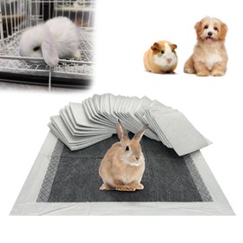 PeSandy Rabbit Pee Pads, Pet Toilet/Potty Training Pads, 120PCS All Absorb & Odor Control Disposable Cage Liners with Quick-Dry Surface for Guinea Pigs Puppy Chinchillas Hamsters Ferrets Hedgehog Cat