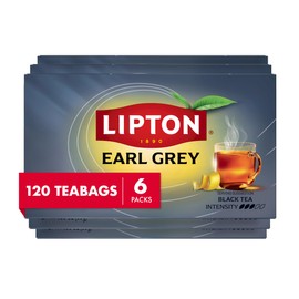 Lipton Earl Grey Black Tea Bags, Italian Citrus Bergamot Flavor, 120 Total Tea Bags (20ct - Pack of 6)