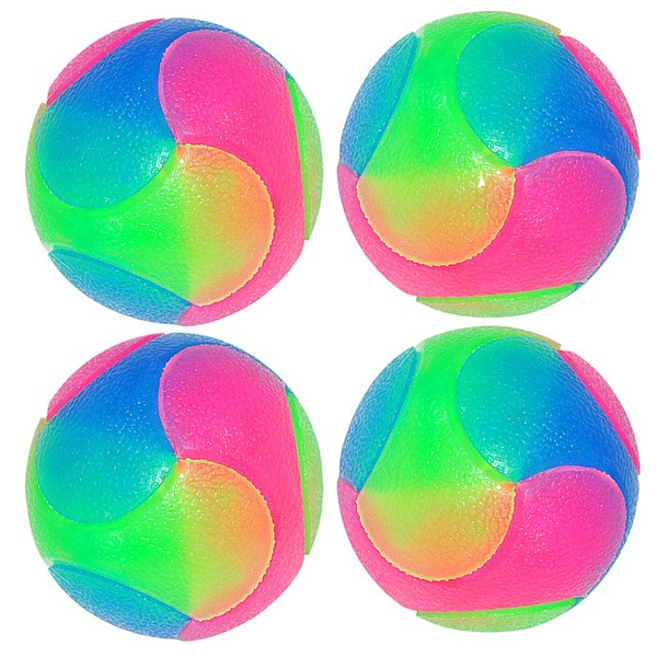 FineInno Pack of 4 Large Flashing Ball Dog Toy Ball