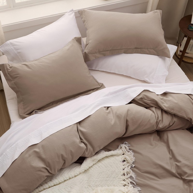 Bedsure Bedsure Khaki Oversized Queen Duvet Cover - 3 Pieces