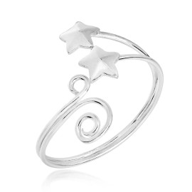 AeraVida Double Stars Wrap Swirl Wire Sterling Silver Toe/Pinky Ring