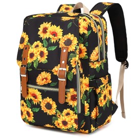 Fuyicat Sunflower Laptop Backpack for Women Men Travel Business Work, Girls Boys School Backpack College Bookbag Fit 15.6 Inch Notebook