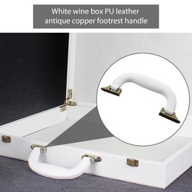 LT Easiyl 2x Guitar Musical Box Handle 160mm PU Leather Suitcase Handle Alloy Base Replacement For Handbags Gift Wine Boxes Toolbox Instrument Case With Screws White Brown