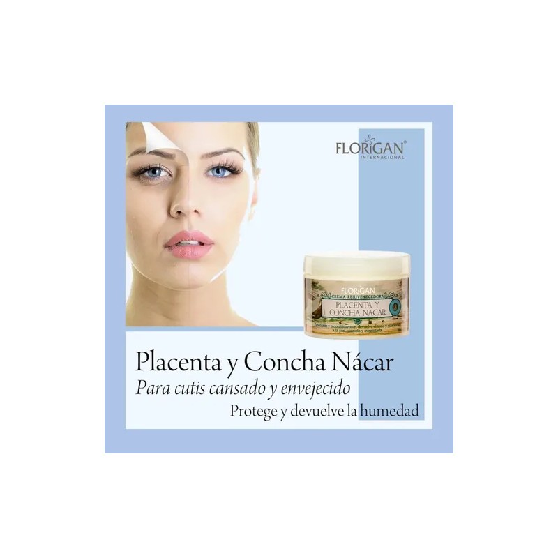 Crema Facial Florigan Rejuvenecedora Placenta y Concha Nácar 350g Sin