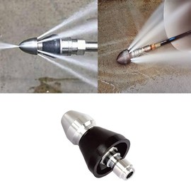 Pressure Washer Sewer Jet Nozzle 3/8 Inch Quick Connector 1 Front 6 Rear Cleaner Cleaning Heads Jet Nozzle Drain Set