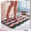 Nuanchu Cute Scalloped Bathroom Rug, Plush Tufted Absorbent Soft Wave