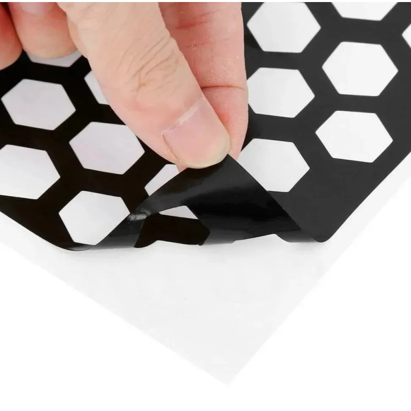 Calcomania Panal Hexagono Sticker Calavera Faro Universal Negro