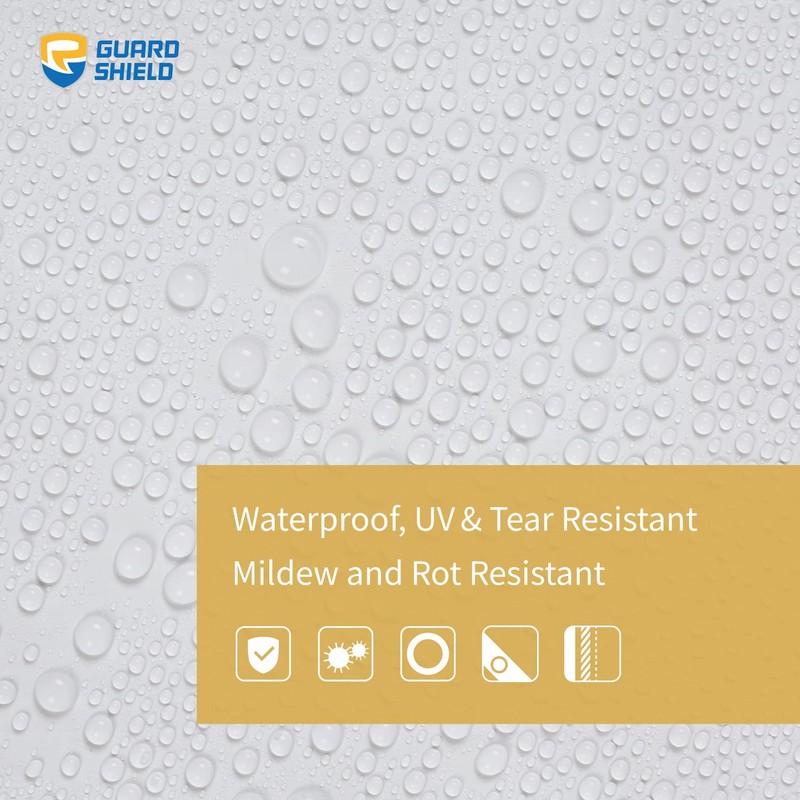 GUARD SHIELD White Tarp Waterproof 12x20 Feet Medium Duty All