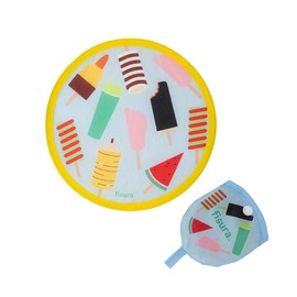 FISURA Round Folding Fan Original Folding Handheld Fan Foldable Frisbee Portable Fan Party Fan 20cm, Ice Cream