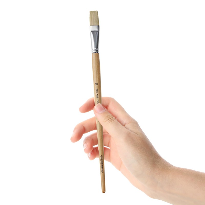 Pro Art Brush White Bristle Flat #10