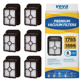 VEVA Premium Vacuum HEPA Filter Set Compatible with Bissell Model 1866 Crosswave and 1785 Series Vacuums - 6 pack of HEPA Filters Part #1608683