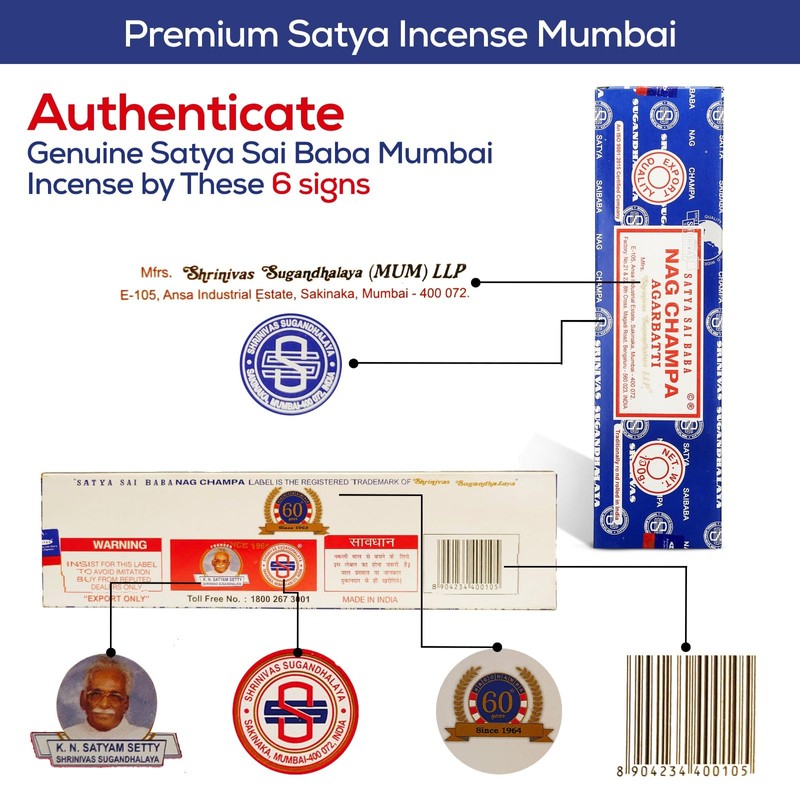 Raajsee Incense Stick Holder Bundle with Satya Nag Champa Incense