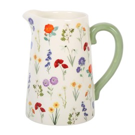 ZALE YARDLEY Flower Vase, Pitcher Vase, Wildflower Ceramic Flower Jug, Vase for Flower, Garden Ornaments, for Real, Artificial Flower, Room décor, Christmas, Valentine, Wedding Gift