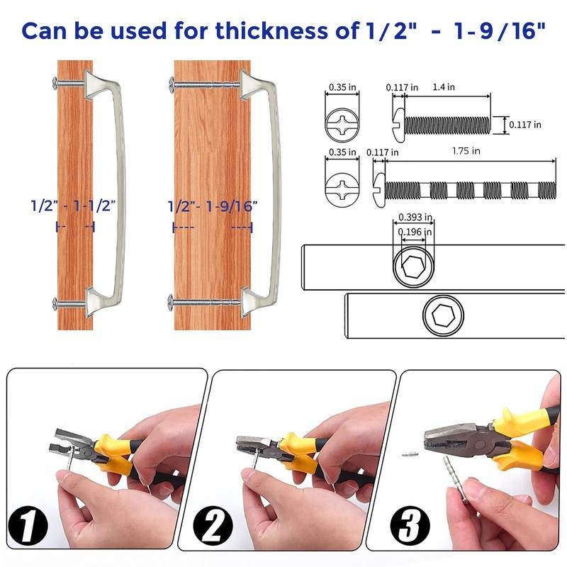 Ravinte 30 Pack Solid 6-1/4" Square Foot Arch Pulls Kitchen