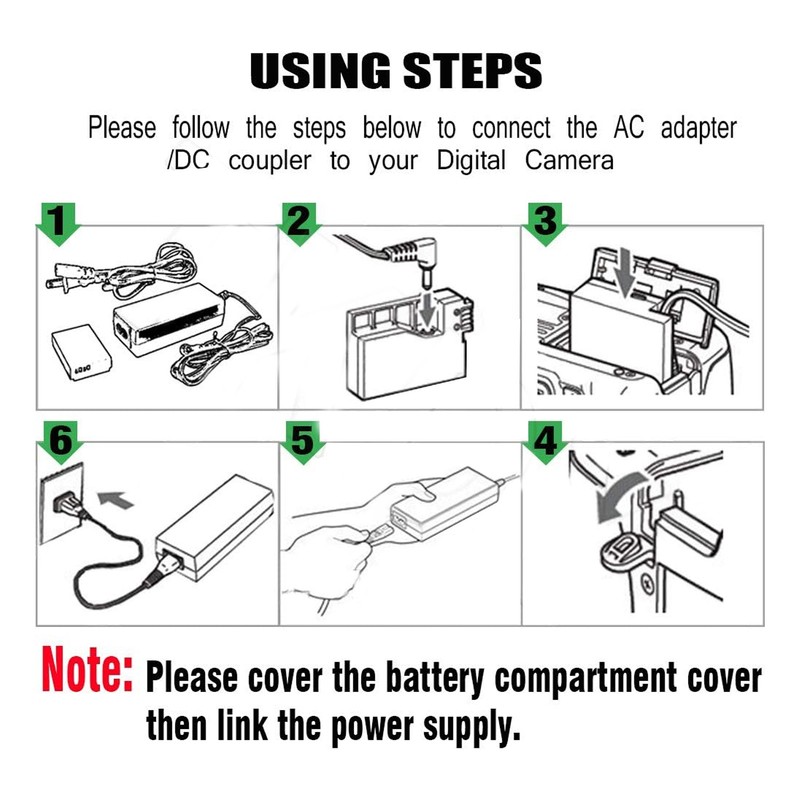 EN EL14 Decoded Dummy Battery EP 5A AC Power Adapter