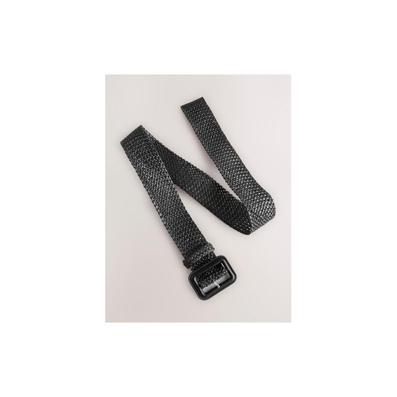 NEXT Wide Raffia Belt, black