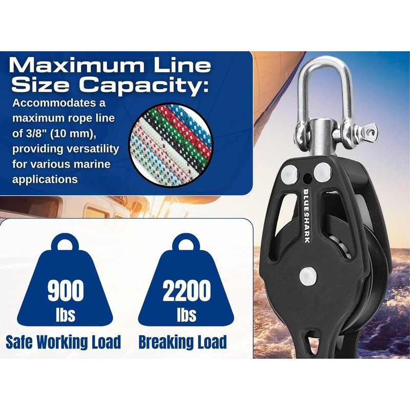 Sailboat blocks Aluminum 38mm Single 2252