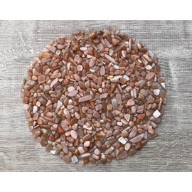 Wholesale Natural Semi Tumbled Peach Moonstone Gemstone Chips, Crushed Mini Crystals, Undrilled Crystal Chips (Peach Moonstone, 1 Pound)
