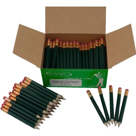 Half Pencils Sharpened Hex (Golf Pencils, Pew Pencil, Score Pencil, Short Pencil) (Golf Green)