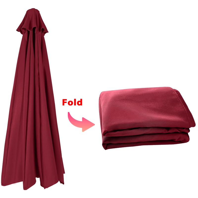 ABCCANOPY 9ft Outdoor Umbrella Replacement Top Suit 8 Ribs (Burgundy)
