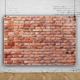 ASDCXZ Brick Wall Photo Background 2.2 x 1.5 m, Rustic Reddish Brown Brick Wall Retro Theme Photo Wall Background, Vinyl Photo Box Background for Baby Shower Birthday Photo Booth Studio Prop
