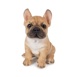 Woovia Sitting French Bulldog 4.2 x 5.6 x 6.3 inches (10.7 x 14.2 x 16 cm) Doll Figurine Animal Garden Decor Dog H16752