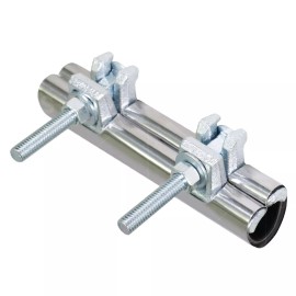Highcraft 1/2 in. x 6 in. Long 2-Bolt IPS Pipe Repair Clamp, Stainless Steel