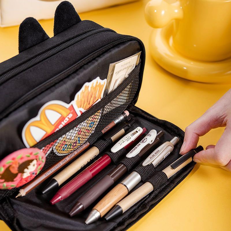Large Capacity Pencil Case, TOTCOZY Cute Cat Pencil Pouch with