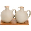 Elsjoy Set of 2 Ceramic Oil Vinegar Dispenser with Cork