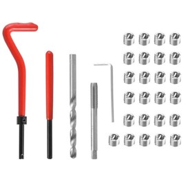 LIKENNY M6 Screw Hole Repair Kit, Screw Thread Repair Kit, Screw Hole Recovery, Easy and Easy Thread Repair Kit, Repair Wrench, Screw Holes for Car Repair, M6 x 1.0 mm, 30 Piece Set