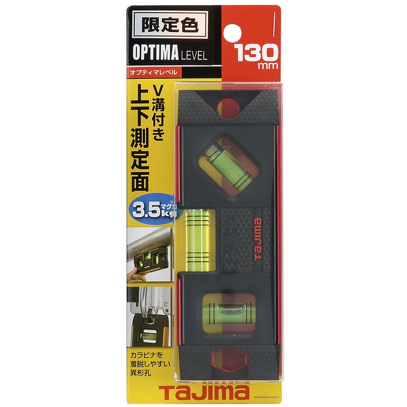 Tajima (タジマ) Optima Level, 5.1 in (130 mm), Red, OPT-130R