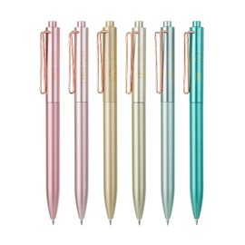 Mr. Pen- Retractable Gel Pens, 6 Pack, Black Ink Gel Pens Fine Point, Metallic Morandi Barrels, Retractable Pens, Gel Ink Pens, Aesthetic Pens for Journaling Fine Tip Pens
