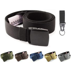 BLAINDERS - Money Belt with Zipper Secret Compartment, Money Hiding Bag, Suitable for Travel, Business Trip, Jogging, Men and Women, black, money belt