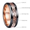 Corato 8mm Mens Celtic Dragon Ring Black Rose Gold Tungsten