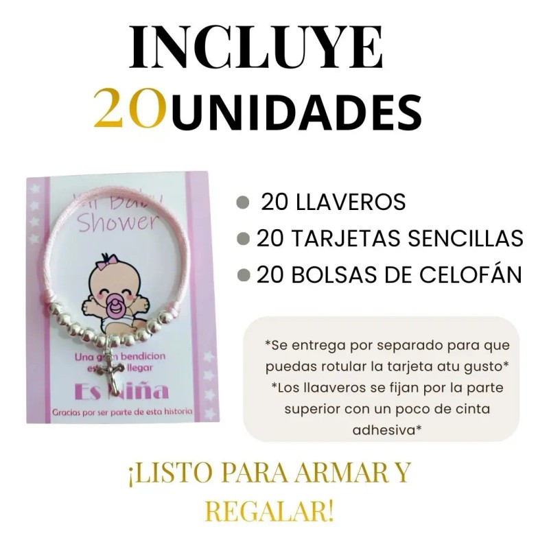 20 Pulseras Decenario Recuerdo De Baby Shower