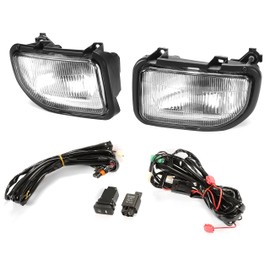 Kojem Pair Front Fog Lights Lamps Kit Compatible with 1991-1995 Toyota MR2 Bumper Driving Fog Lamps W/Bulbs & Switch & Wiring Harness (Clear Lens+Chrome Housing)