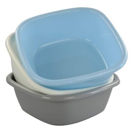Annkky Square Plastic Washing Bowl, Pack of 3