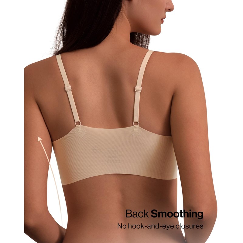 Women's Adjustable String Bralette, Wireless Seamless Vest Bras Adjustable Spaghetti