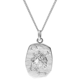 trendor Zodiac Sign Leo Necklace 925 Silver Elegant Zodiac Sign Pendant for Men or Women Necklace Made of Sterling Silver 15330-08, Sterling Silver