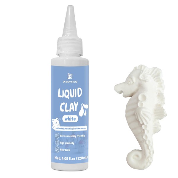 DINGSEN Liquid Polymer Clay 4oz.，White Liquid Clay for Oven-Bake Clay，Creative