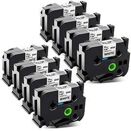 Labelife Compatible 24mm Label Tape Replacement for Brother TZe-251 P-Touch TZe Tape 24mm 0.94 Laminated White TZe251 for Brother PTouch PTD600 PT-P710BT PTP750W Label Maker 1 Inch TZ Tape 8-Pack