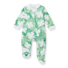 Burt's Bees Baby Boys Footed Pajamas, Sleep and Play Loose Fit, 100% Organic Cotton Soft One-piece PJs, Sizes NB to 6-9 Months